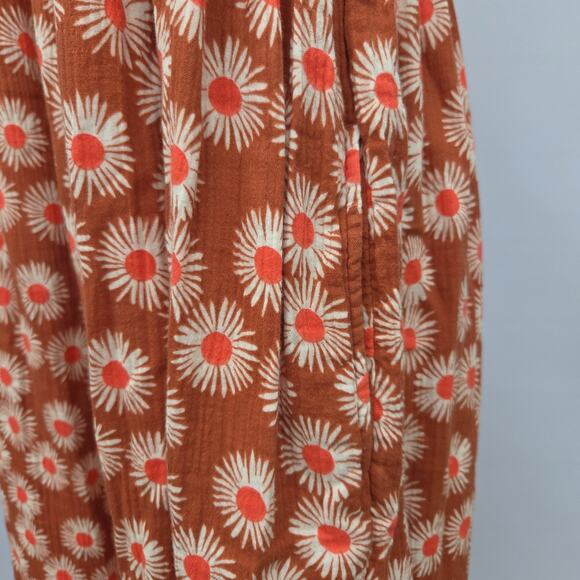 Hanna Andersson Maxi Dress Size L White Daisy Canyon Muslin Sleeveless Pockets - Picture 6 of 9